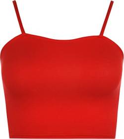 WearAll - Damen Camisole Träger Crop Bralet Vest Top - Rot - 40-42 von WearAll