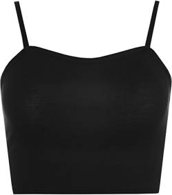 WearAll - Damen Camisole Träger Crop Bralet Vest Top - Schwarz - 36-38 von WearAll