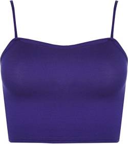 WearAll - Damen Camisole Träger Crop Bralet Vest Top - Violett - 36-38 von WearAll