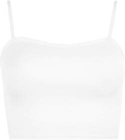 WearAll - Damen Camisole Träger Crop Bralet Vest Top - Weiß - 36-38 von WearAll