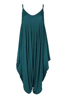 WearAll Damen Lagenlook Strappy Baggy Harem Jumpsuit Kleid Top Playsuit 12-26, blaugrün, 16-18 von WearAll