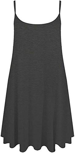 WearAll Damen Minikleid mit Trägern, Übergröße, bedruckt, ärmellos, Größe 42-54, anthrazit, 46/48/Große Größen von WearAll