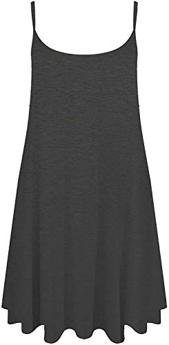 WearAll Damen-Minikleid mit Trägern, Übergröße, bedruckt, ärmellos, Größe 44-54, anthrazit, 42/44/Große Größen von WearAll