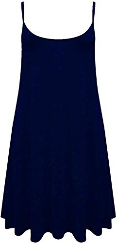 WearAll Damen-Minikleid mit Trägern, Übergröße, bedruckt, ärmellos, Größe 44-54, marineblau, 46/48/Große Größen von WearAll