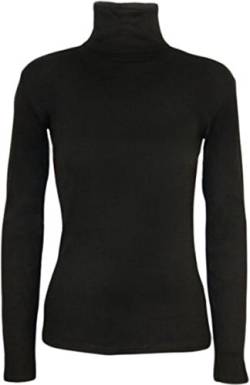 WearAll Damen Pullover mit Rollkragen, Stretch, lange Ärmel, einfarbig, Gr. 34-40 Gr. 42-44, Schwarz von WearAll