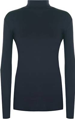 WearAll Damen Rollkragenpullover, langärmelig, Stretch, einfarbig, Gr. 34-54 Gr. 38-40, Marineblau von WearAll