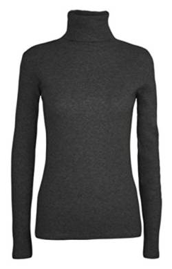 WearAll Damen Rollkragenpullover, langärmelig, Stretch, einfarbig, Gr. 36-42 Gr. 34-36, anthrazit von WearAll