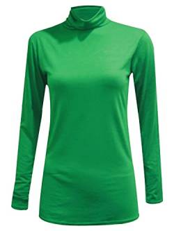 WearAll Damen Rollkragenpullover, langärmelig, Stretch, einfarbig, Gr. 36-42 Gr. 46-48, jadegrün von WearAll