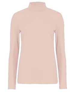 WearAll Damen-Rollkragenpullover, langärmelig, dehnbar, einfarbig, Größe 36 bis 42 Gr. 46-48, ..Peach von WearAll