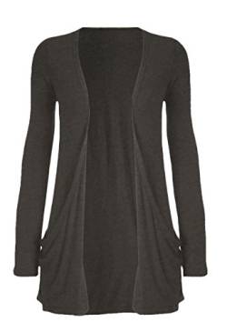 WearAll Damen Strickjacke mit langen Ärmeln, Gr. 36-50, anthrazit, XL von WearAll