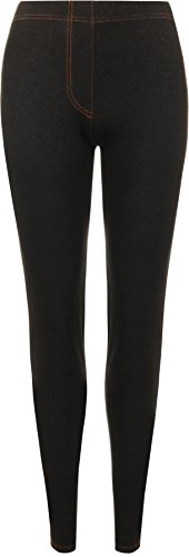 WearAll - Damen Übergröße Jeggings Voller Länge Knöchel Elastisch Leggings - Schwarz Denim - 50-52 von WearAll