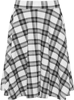 WearAll - Damen Übergröße Kariert Skater Mini-Rock - Weiß - 54-56 von WearAll