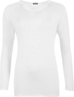 WearAll - Damen Übergröße Langarm t-Shirt Top - Weiß - 50-52 von WearAll