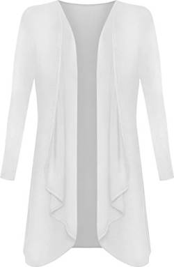 WearAll - Damen Übergröße Lange Wasserfall Cardigan Top - Weiß - 44-46 von WearAll