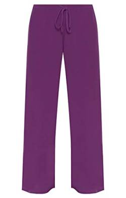 WearAll - Damen Übergröße Palazzo Hose - Violett - 46 von WearAll