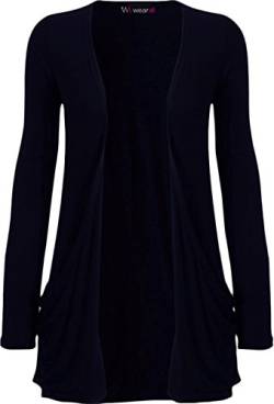 WearAll Langarm-Cardigan mit Tasche für Damen, Größen 36-50 Gr. 42-44, marineblau von WearAll