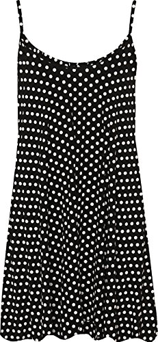 WearAll - Übergröße Bedruckt Ärmellos Riemchen Mini Kleid Vest Top - Schwarz Weiß Fleck - 48-50 von WearAll