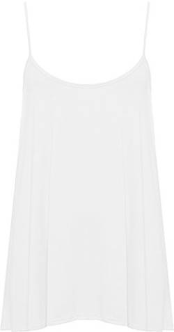 WearAll - Übergröße Damen Riemchen Ärmellos Swing Vest Top - Weiß - 52-54 von WearAll