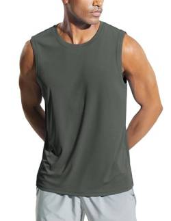 Weardear Gym Tank Top Herren Hawaii Hemd Muskelshirt Trainingsshirt Tanktop Schnelltrocknendes Gym Sleeveless Funktionsshirt Sport Dunkelgrau XXL von Weardear