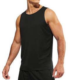 Weardear Herren Tank Top Workout Sport Muskelshirt Ärmelloses Funktionsunterhemd Laufshirt für Training Gym Schwarz S von Weardear