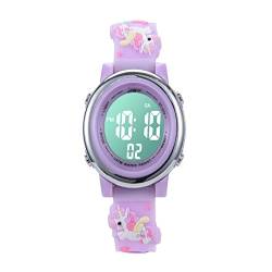 Kinder Uhr Mädchen,Armbanduhr für Kinder Jungen und Mädchen,30M wasserdichte Analog Quarzuhr, 3D Cute Cartoon Uhr,Digitale Kinderuhr,Teaching Handgelenk Uhren mit Silikon Armband,Kids Watch von Weayege