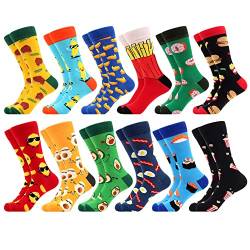 WeciBor Bunt Lustige Herren Socken Neuheit Verrückte Witzige Coole mit Essen Motiv Baumwolle Socken von WeciBor