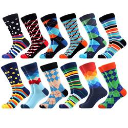 WeciBor Bunt Lustige Herren Socken Neuheit Verrückte Witzige Coole mit Motiv Baumwolle Socken Größe 43-46 von WeciBor