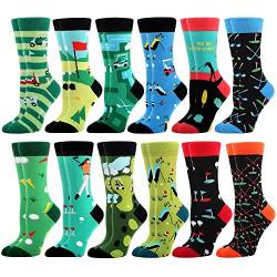 WeciBor Damen Lustige Bunte Socken(Größe 39-42, 12 Paare - Bunte Golfserie) von WeciBor
