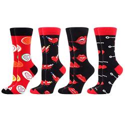 WeciBor Damen Lustige Bunte Socken(Größe 39-42,4 Paare - Lustigem Valentinstag) von WeciBor