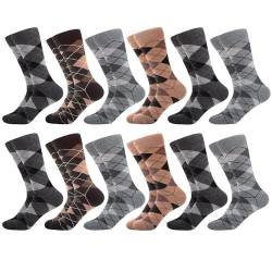 WeciBor Herren Gekämmte Baumwolle ohne Naht Komfort Atmungsaktive Business Socken 12 Paar - Größe 43-46 von WeciBor
