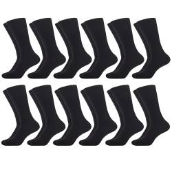 WeciBor Herren Gekämmte Baumwolle ohne Naht Komfort Atmungsaktive Schwarz Business Socken 12 Paar - Größe 43-46 von WeciBor