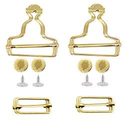 WedDecor Latzhose Schnalle & Jeans Knöpfe Metall Verstellbare Clips Riemen Schieber Verschluss Verschlüsse für Hosenträger, Taschen, Hosenträger, Jumpsuit, Kleider, 35 mm, Gold, 4-teiliges Set, gold, von WedDecor