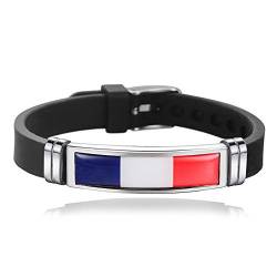 Frankreich Flagge geflochtenes Armband Silikon Kette Armband Souvenir, Mode handgefertigte Armband für Mann & Frau besonderes Tagesgeschenk von Wedare Souvenir