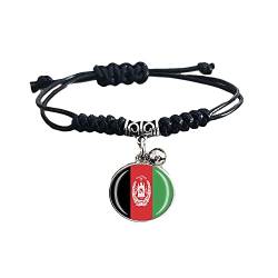 Geflochtenes Armband mit Afghanistan-Flagge, verstellbar, Nylon, Kristall, Souvenir, modisches handgefertigtes Armband für Mann und Frau, besonderes Geschenk von Wedare Souvenir