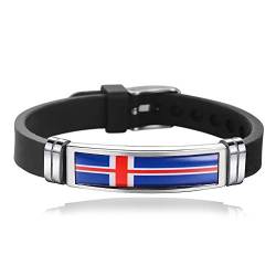 Island Flagge geflochtenes Armband Silikon Kette Armband Souvenir, Mode handgefertigte Armband für Mann & Frau besonderes Tagesgeschenk von Wedare Souvenir