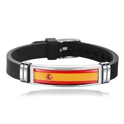 Spanien Flagge geflochtenes Armband Silikon Kette Armband Souvenir, Mode handgefertigte Armband für Mann & Frau besonderes Tagesgeschenk von Wedare Souvenir