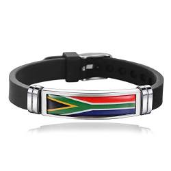 Südafrika Flagge geflochtenes Armband Silikon Kette Armband Souvenir, Mode handgefertigte Armband für Mann & Frau besonderes Tagesgeschenk von Wedare Souvenir