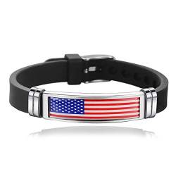 Vereinigte Staaten Amerika Flagge Geflochtenes Armband Silikon Kette Armband Souvenir, USA Mode Handgemachtes Armband für Mann & Frau Besonderes Tagesgeschenk von Wedare Souvenir