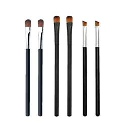 Augen-Make-up-Pinsel 6 Lidschattenpinsel Roségold-Make-up-Pinsel-Set mit weichem Kunsthaar und Massivholzgriffen für Lidschatten, Verblenden, Brauen, Eyeliner von WeddHuis