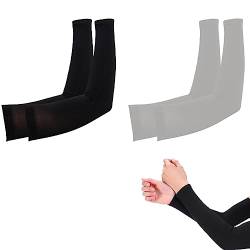 WeddHuis 2 Paar Sport Armlinge Unisex Armstulpen Atmungsaktiv Arm Kühler Anti-UV Schutz Handschuh für Radfahren, Angeln, Basketball, Wandern, Laufen, Outdoorarbeit von WeddHuis