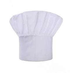 WeddHuis Kochmütze Unisex mit einstellbarem Gummiband - Poly-Baumwolle Gastromütze für Männer, Frauen - ideal zum Kochen in Weiß von WeddHuis