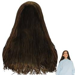 Lange geflochtene Perücke für schwarze Frauen, geflochtene Perücke, geflochtene Haarverlängerung mit einem atmungsaktiven Mesh-Kopfhaut-Hochtemperaturdraht, natürliche Perücken für Frauen von Wedhapy