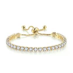 Wedity Classic Sparkling Tennis Armband Crystal Wrist Chain Verstellbare Hand Accessoires Schmuck für Frauen Mädchen (js) von Wedity