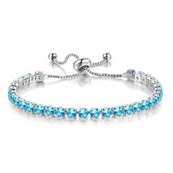 Wedity Classic Sparkling Tennis Armband Crystal Wrist Chain Verstellbare Hand Accessoires Schmuck für Frauen Mädchen (las) von Wedity