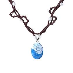 Wedity Ozean-Halskette Handgewebte Moana-Anhänger-Halskette Imitationsperle Choker-Halskette Partyzubehör für Frauen und Mädchen von Wedity