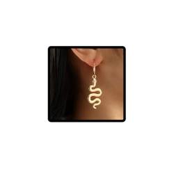 Wedity Schlangen-Ohrringe, goldene Kristall-Tier-Ohrringe, Schmuck für Frauen und Mädchen (Glänzende Schlange) von Wedity