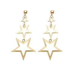 Wedity Vintage aushöhlen Pentagramm Blätter Ohrringe Ohrringe Sterne Schmuck für Frauen und Mädchen (Stern) von Wedity