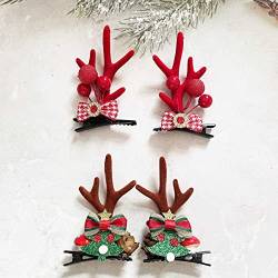 Weihnachten Wedity Hairpin Antlers die haare. Bowknot weihnachtsbaum schneeflocken kristalle frauen mit Headdress party mädchen (2 Pairs) (B) von Wedity