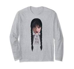 Wednesday Addams No Hug Zone Big Face Langarmshirt von Wednesday