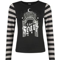 Wednesday - Gothic Langarmshirt - I Don't Do Tears - S bis XXL - für Damen - Größe M - grau/schwarz  - EMP exklusives Merchandise! von Wednesday